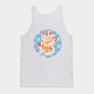 Cat eating spaghetti Tank Top